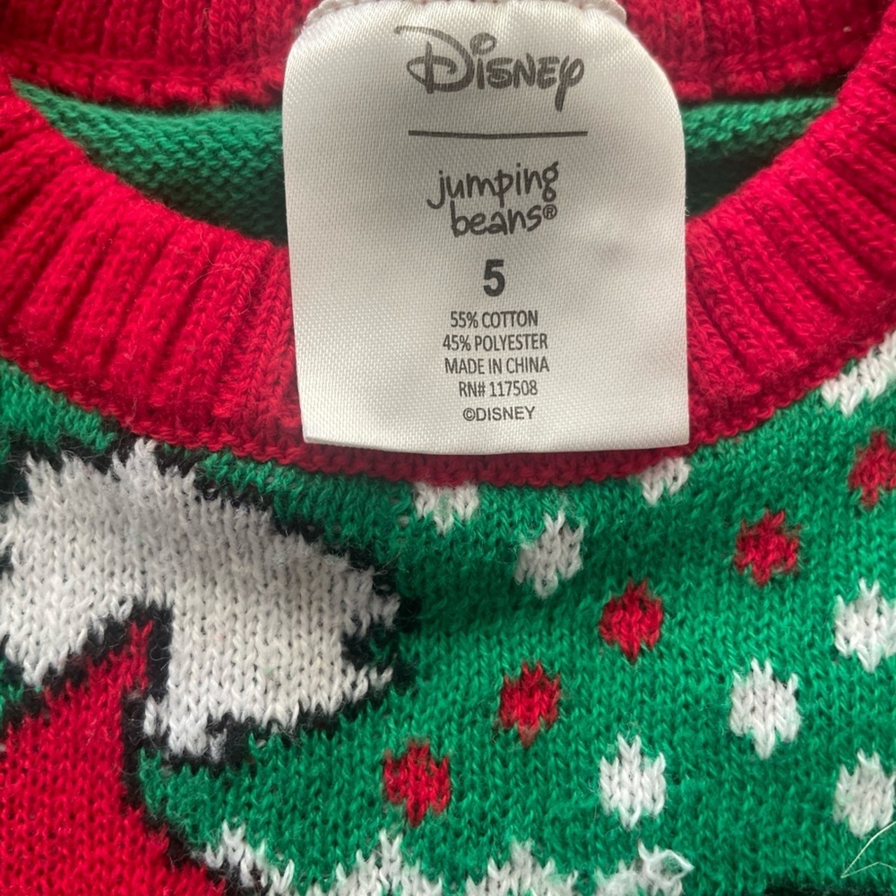Disney Jumping Beans Mickey Mouse Christmas Sweater kids size 5 - Picture 3 of 4